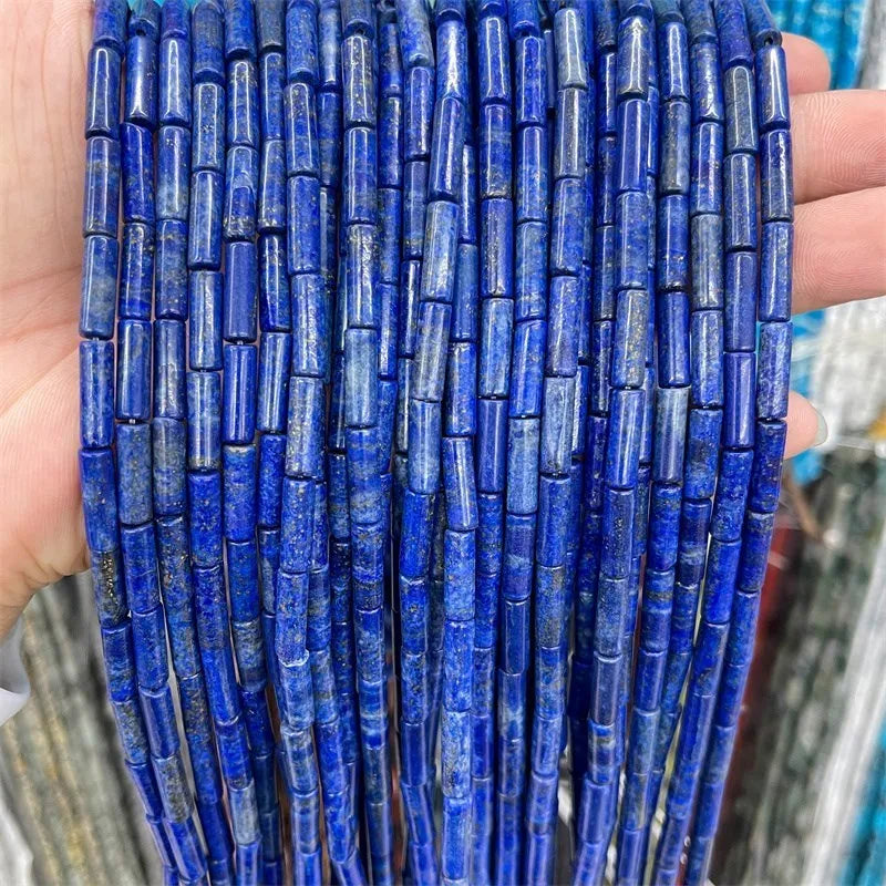 4*13mm Natural Stone Agate Jasper Turquoise Tube Shaped Beads Loose Cylindrical Bead for Jewelry Making DIY Bracelet Accessory