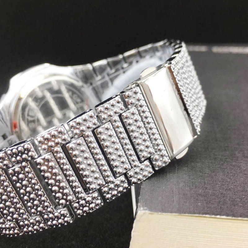 New 2021 ICE Out Role Hip Hop Watch Diamond Watch Men Silver Steel Mens Quartz Watches Waterproof Relogio Masculino