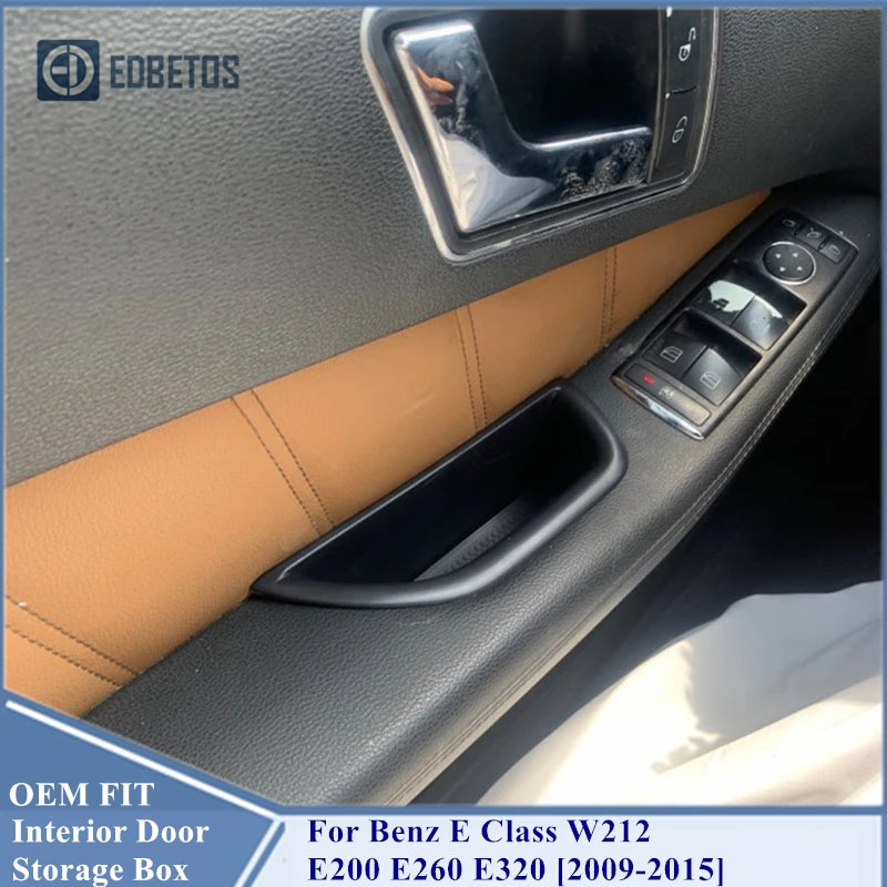 Door Storage Barrel for Mercedes Benz E Class W212 E200 E260 E320 Door Handle Container Holder Tray Storage Box 2009 2010-2015