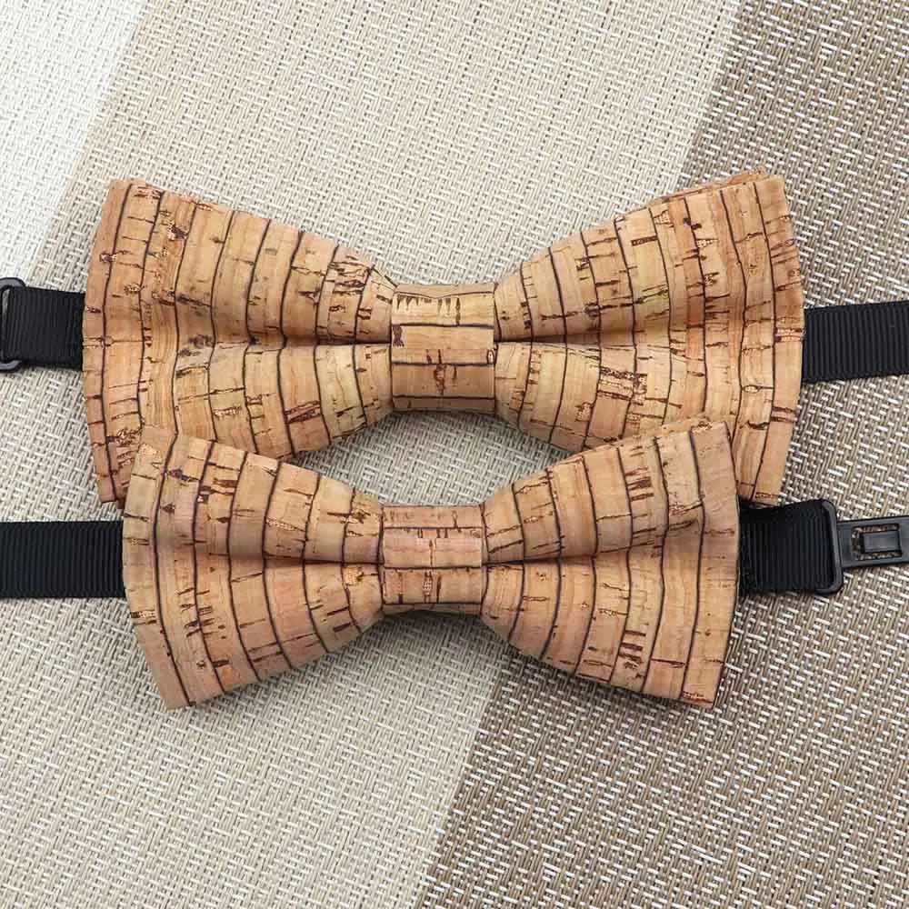 Fashion New Cork Wood Kids Bow Ties Novelty Handmade Fancy Bowtie Adjustable Butterfly Party School Children Accessories