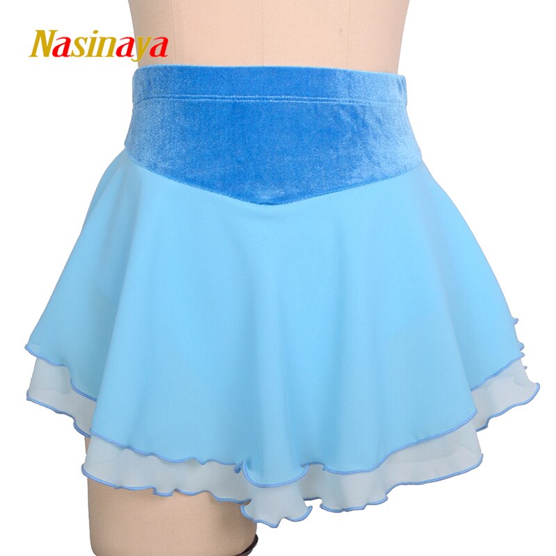 Women Girls Ice Skating Skirt Figure Skating Solid Color Short Skirt