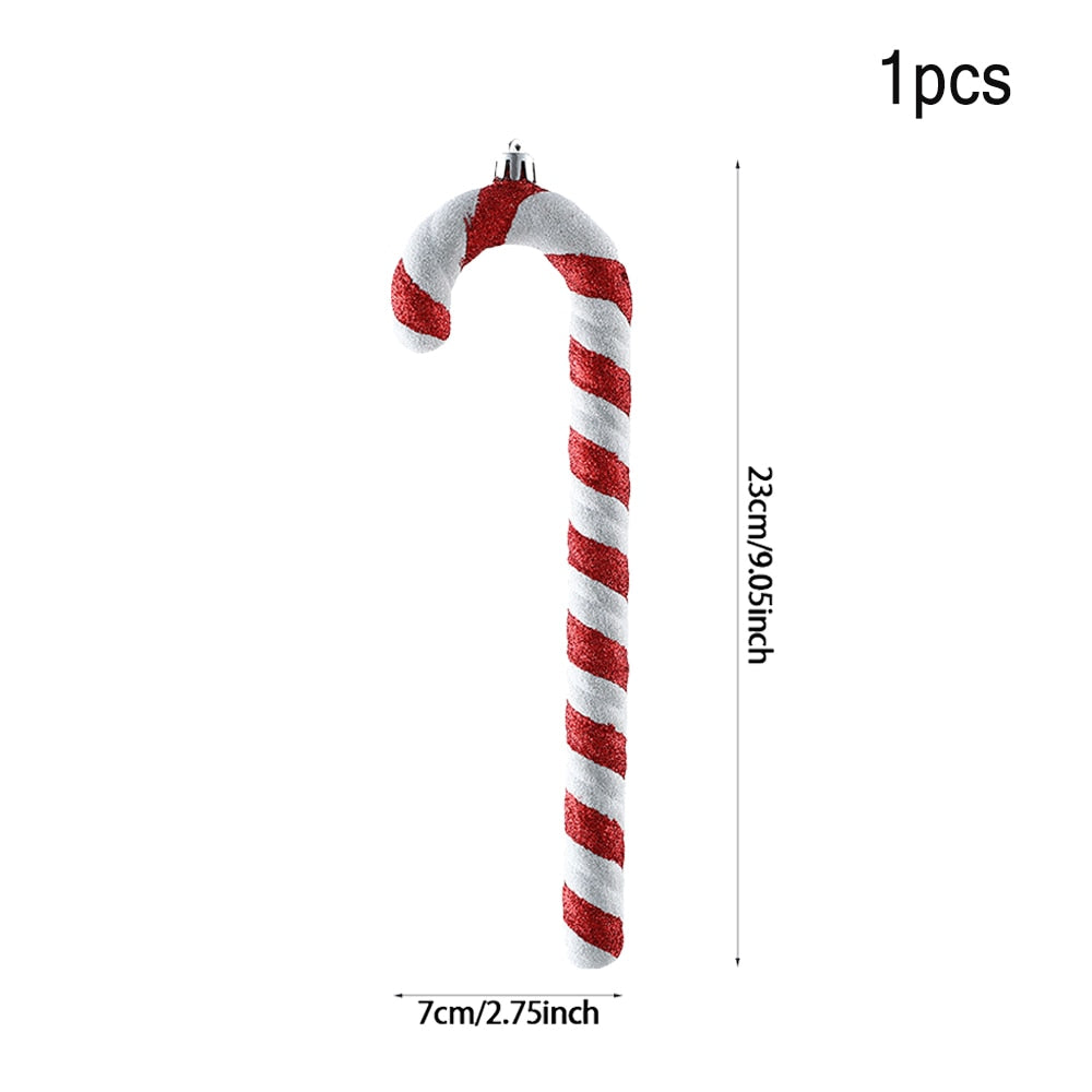 Multi Size Red and White Christmas Candy Canes Christmas Balls Christmas Tree Pendant Family Christmas Decoration New Year