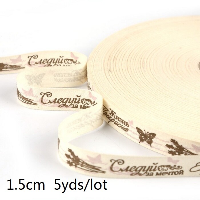 5yards Cartoon Printed Cotton Ribbons Hairbows Christmas Decoration for Home Gif
