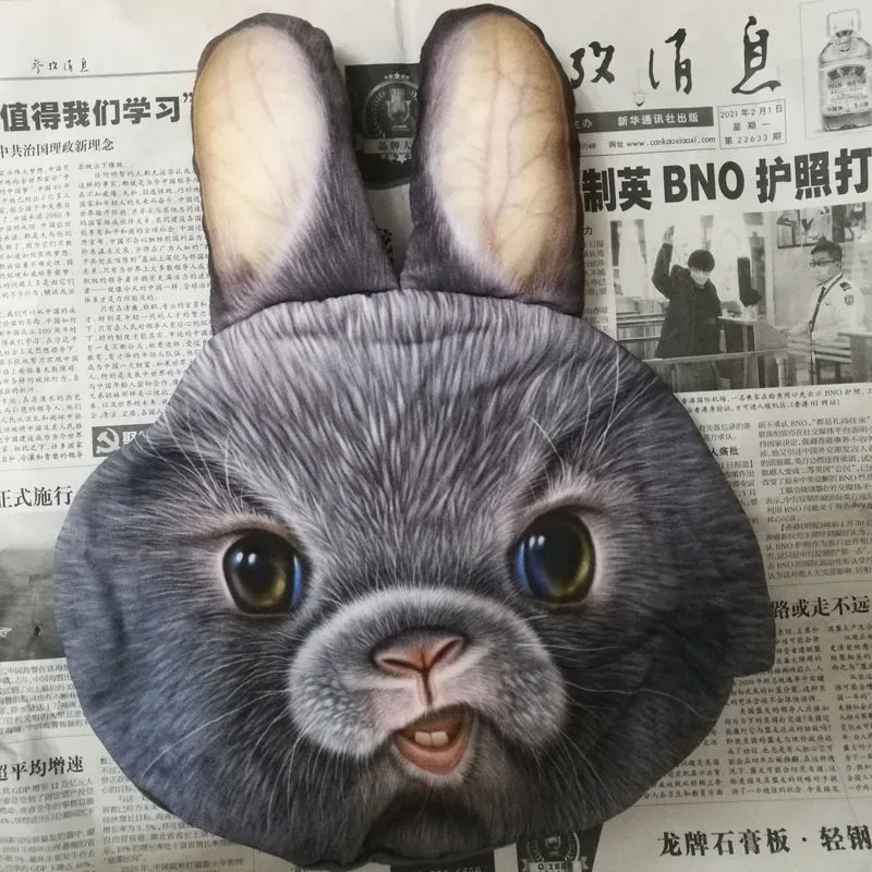 Creative 3D Printed Cat Dog Pets Face Car Headrest Car Neck Support Supplies Neck Safety Cushion Case Without Filling