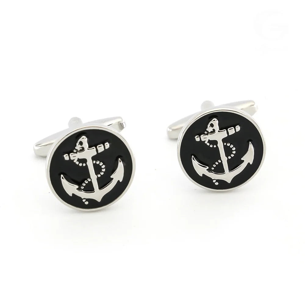 Cufflinks Retail Novelty Sail Design Blue White Color Sport Series Cufflinks for Men Cuff Links