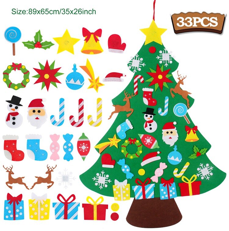 3D DIY Conical Felt Christmas Children Christmas Decor Christmas Ornaments Christmas Decorations for Home New Year Deco Noel