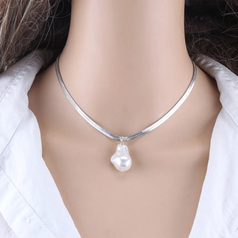 KMVEXO 2020 New Fashion Jewelry Gold Color Multi Layer Chains Imitation Pearl Necklaces for Women Party Wedding Bride Necklace