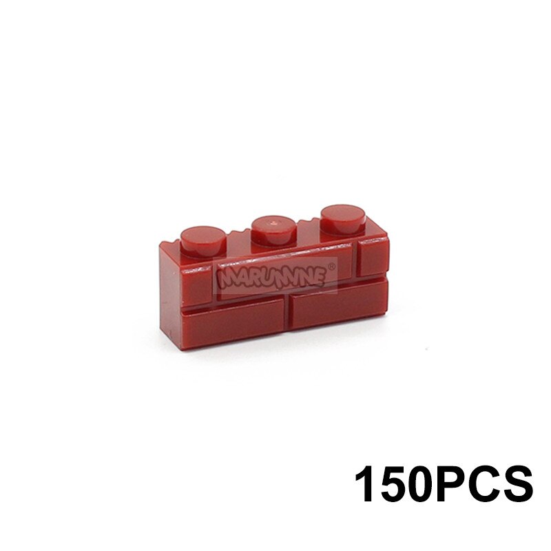 MARUMINE 150PCS 1x3 Wall Bricks Cube Idea Part House Build Block Parts 3622 Compatible Accessories DIY Assembly MOC Street View