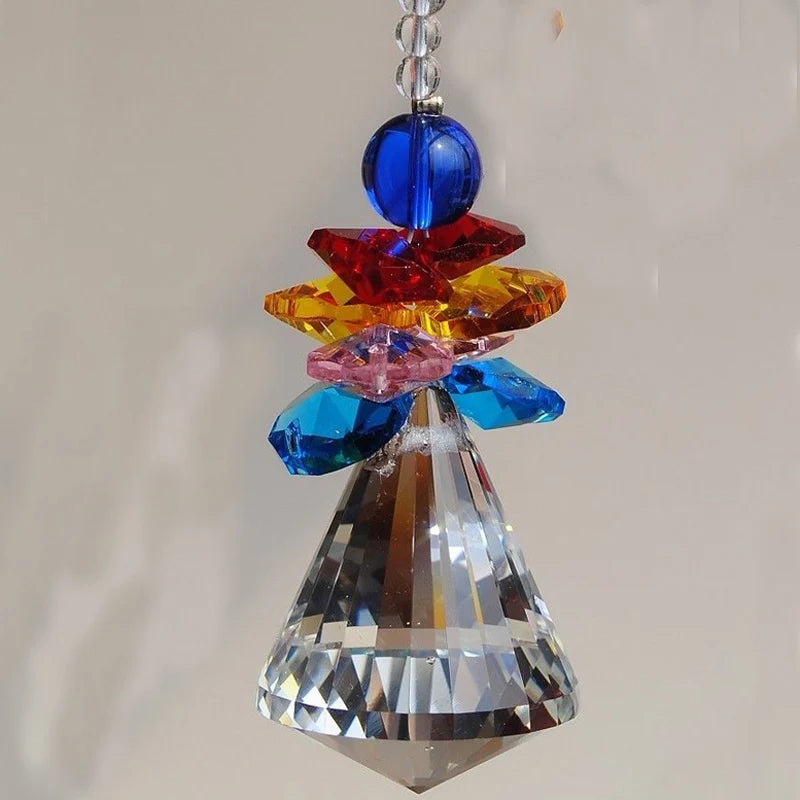 1PCS 30mm 40mm Hanging Chakra Crystal Handmade Angel Crystal Ball Suncatcher Pendant Window Ornament