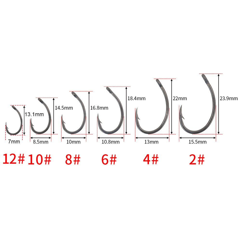 100pcs Coating High Carbon Barbed Hooks Stainless Steel Carp Fishing Hooks Pack With Box 8011