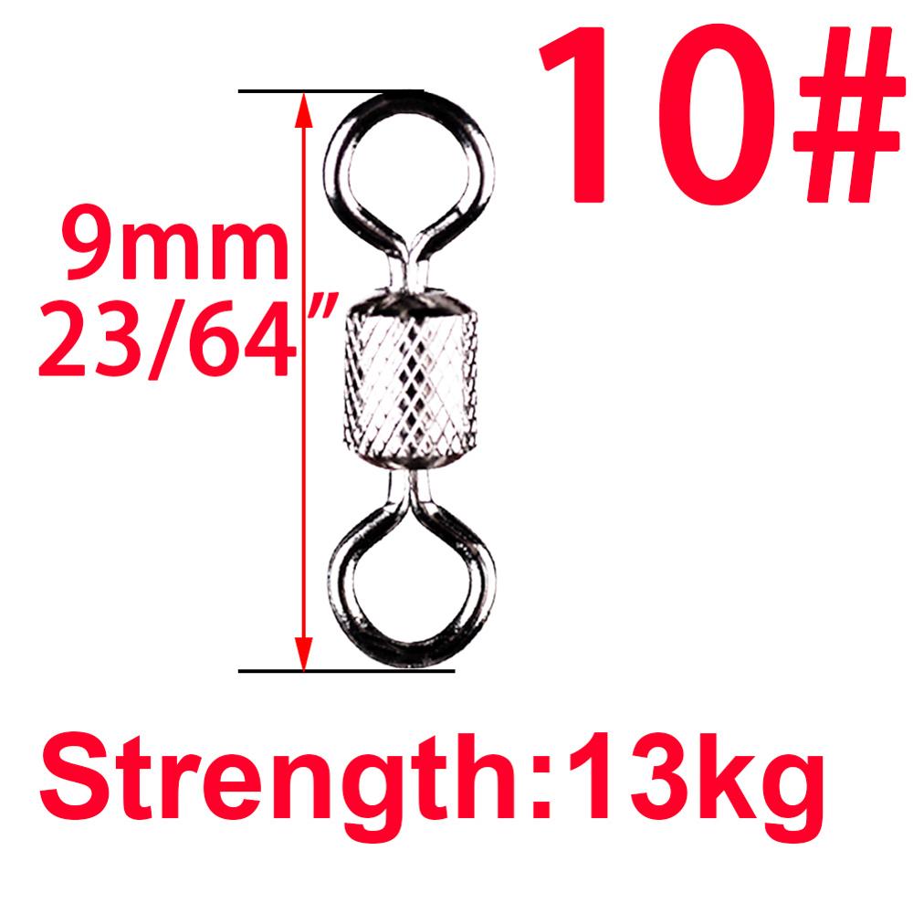 50pcs/Box Stainless Steel Fishing Connector Barrel Swivel Rolling Ball Sinker Tool Tackle Goods for Fly Fishing Hook Lure