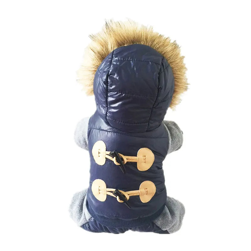 New Thickening Warm Jacket Winter Dog Clothes Pet Coat Clothing Hooded Jumpsuit Warm Clothes for Dogs