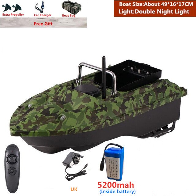 Smart Fixed Speed Cruise Radio Remote Control Fishing Bait Boat 1.5KG 500M Dual Night Light Lure Fishing RC Bait Boat Fishing