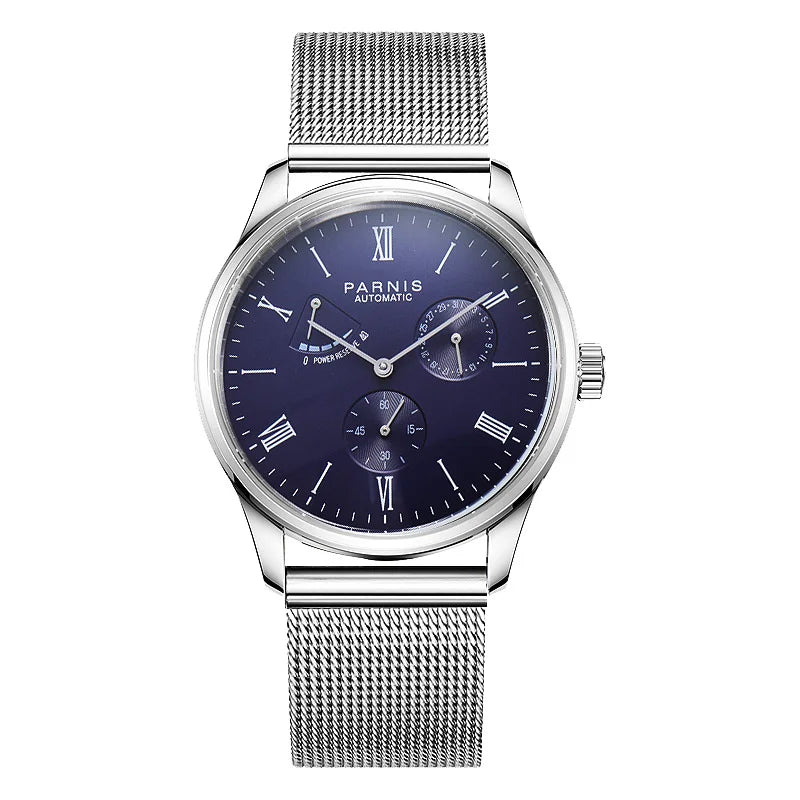 Fashion Luxury Parnis 41.5MM Power Reserve Automatic Mechanical Self Winding Men Watches Mekanik Kol Saati Relogio Automatico