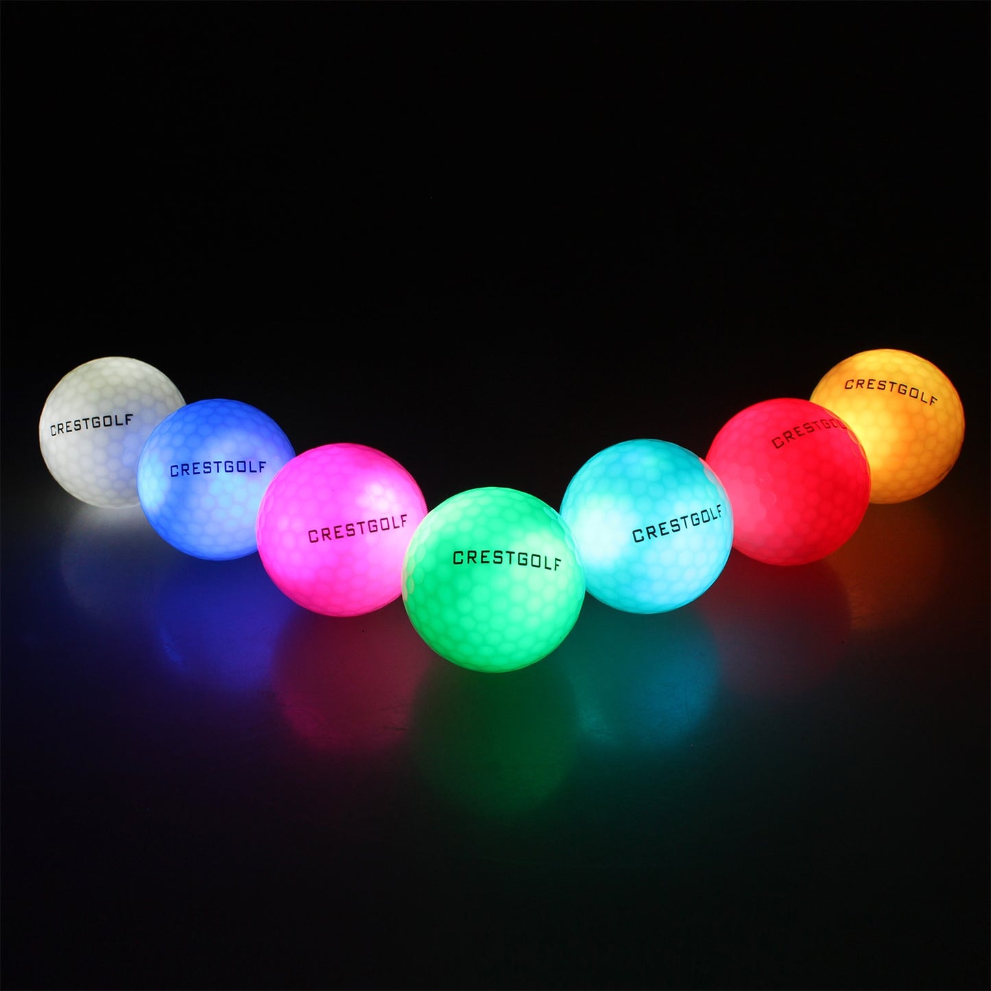 Crestgolf Golf Ball With Logo 3pcs/6pcs/10pcs/30pcs/Pack Night Glow Light Glow LED Golf Ball-Six Color for Your Choice