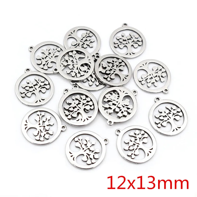 30pc/Lot 316 Stainless Steel Five-Pointed Star Cute Necklace Pendant Charms Small Cat Dolphin Fish Charms for DIY Jewelry Making