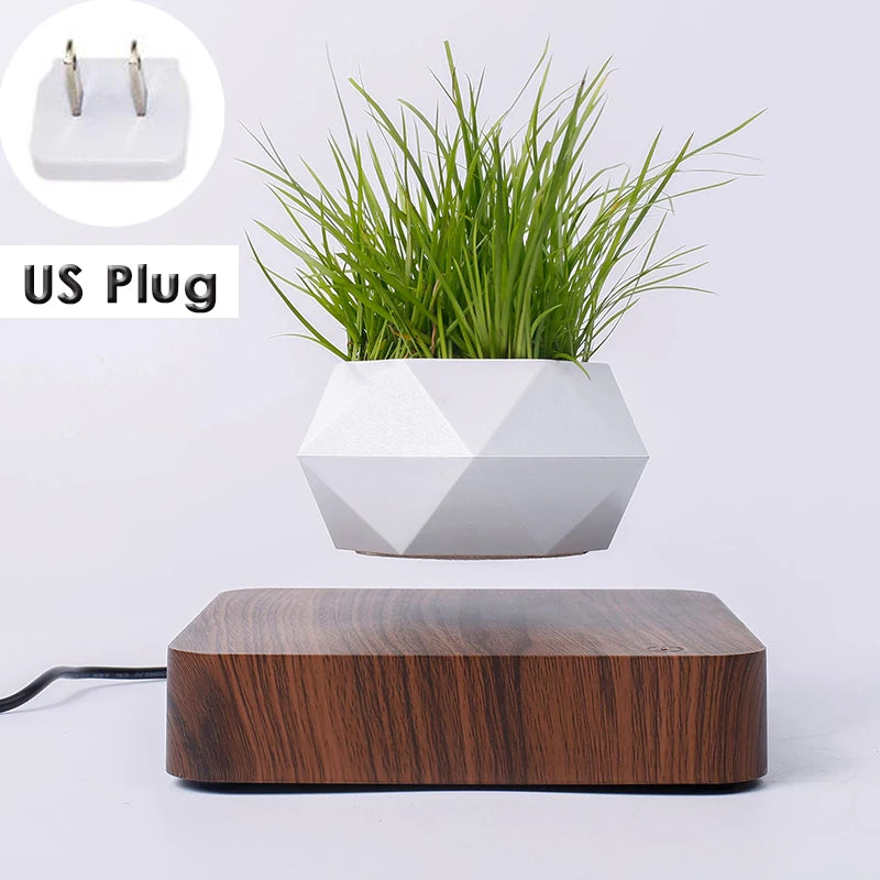 Levitating Air Bonsai Pot Rotation Planters Magnetic Levitation Suspension Flower Floating Pot Potted Plant Desk Decor