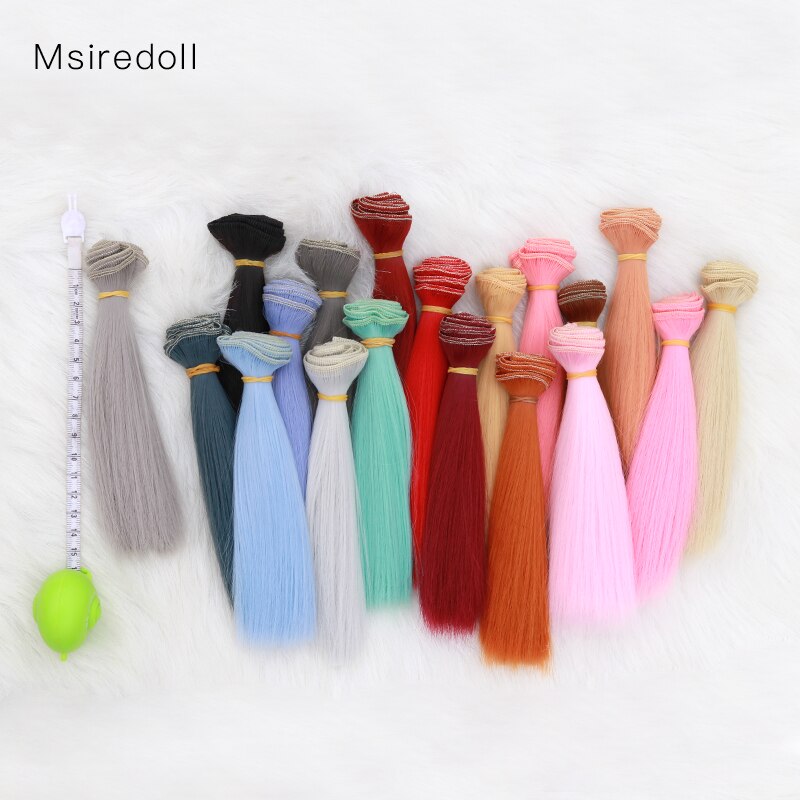 Msiredoll Bjd Wig 15*100CM or 20*100CM or 25*100CM Doll Hair for 1/3 1/4 1/6 Straight Hair Doll Hair Bjd Wig Diy