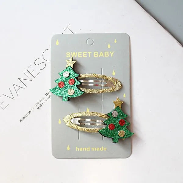 Christmas Hairpin Set Children Hair Accessories Holiday Princess Christmas Hairpin Girl Hair Accessories Side Clip