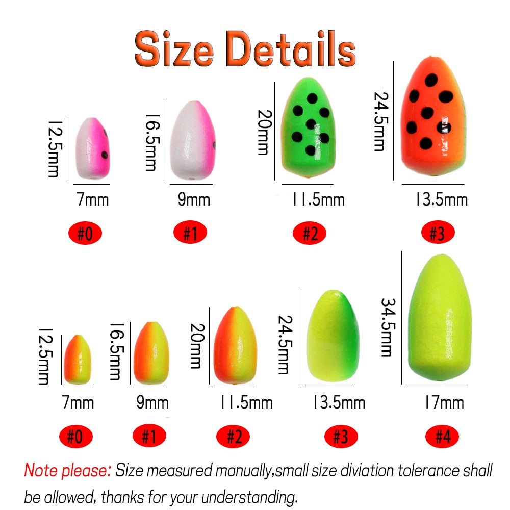 JIGEECARP 10pcs Catfish Fishing Rig Float Buoyancy Inline Bobber Float Saltwater Fishing Floats Accessories Snappers Rigs