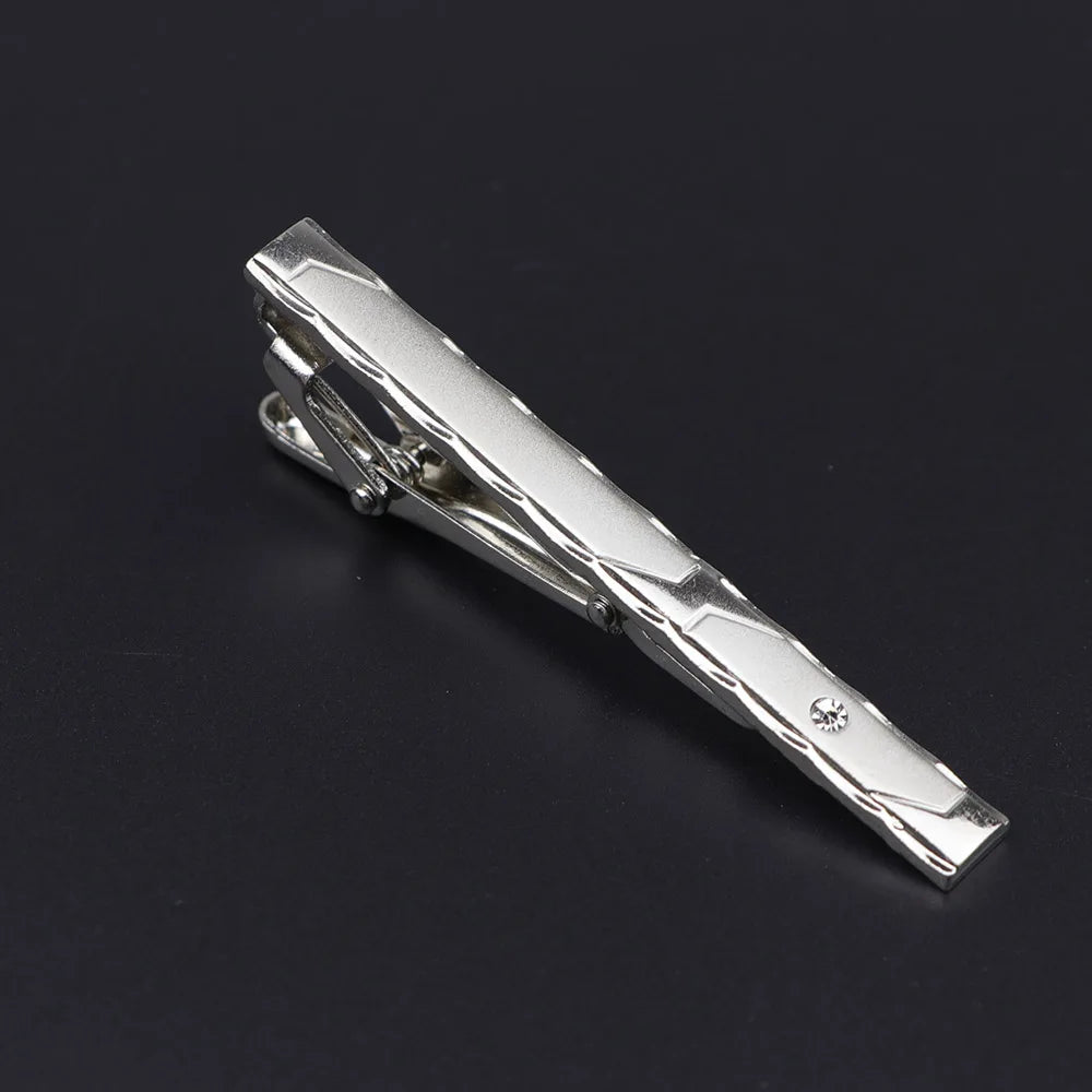 Men's Metal Tie Clip Bright Chrome Stainless Steel Jewelry Necktie Clips Pin Clasp Clamp Wedding Charm Creative
