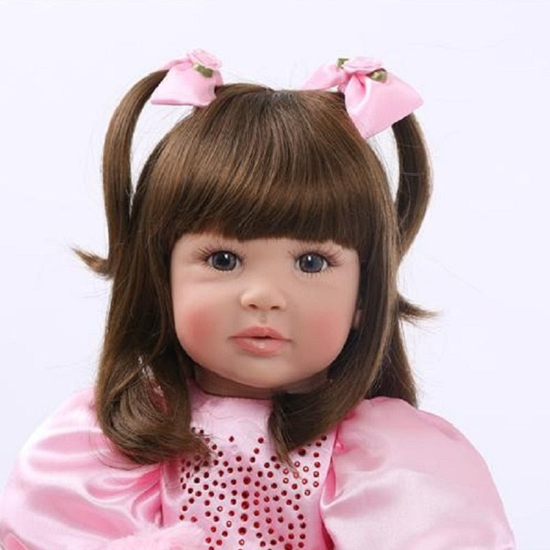 BZDOLL Lifelike 24inch Reborn Toddler Doll (Soft Silicone Limbs, Cloth Body) Alive 60cm Princess Baby Girl Brinquedos