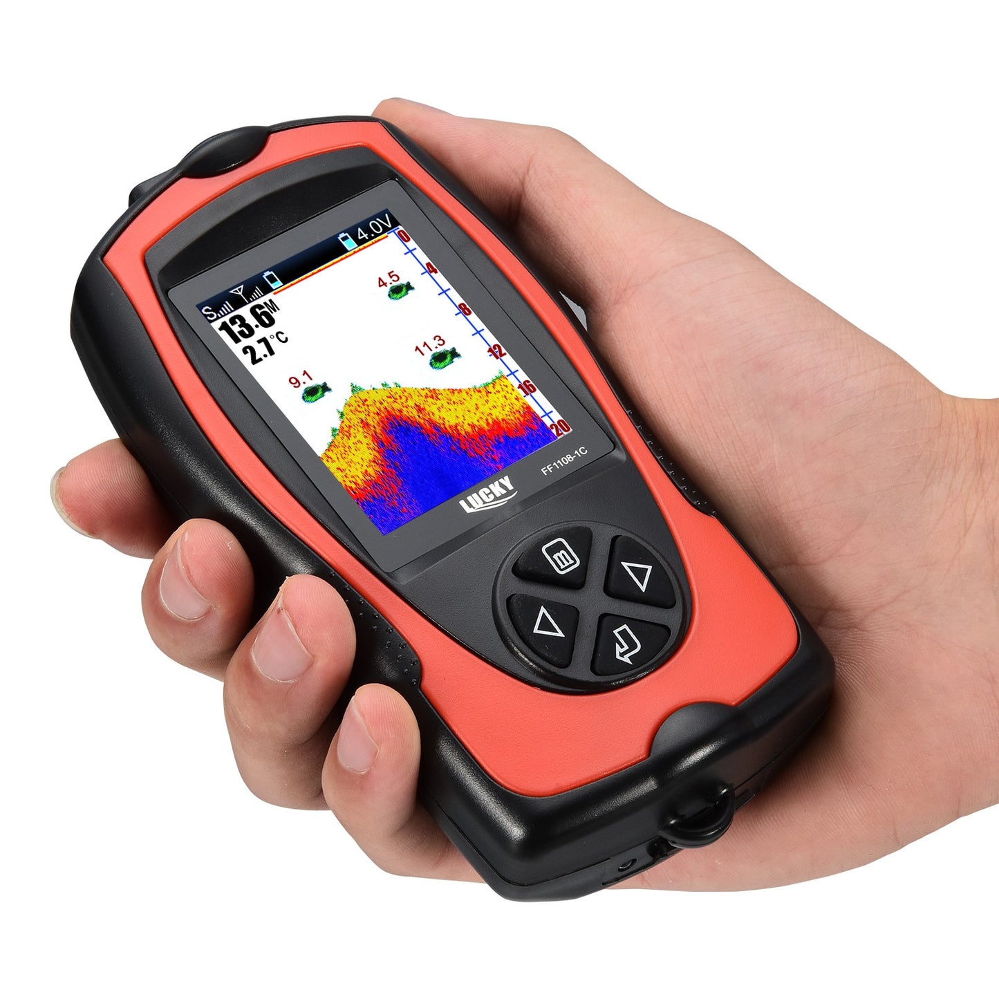 LUCKY FF1108-1CLA Portable Echo Sounder for Ice Fishing Depth Sonar Sounder Alarm Waterproof Sonar Fish