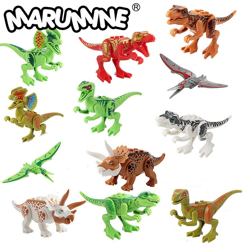 MARUMINE Dinosaur Building Block Model Brick Parts Set Classic 77001 Jurassic World Animal Building Accessories MOC Toys