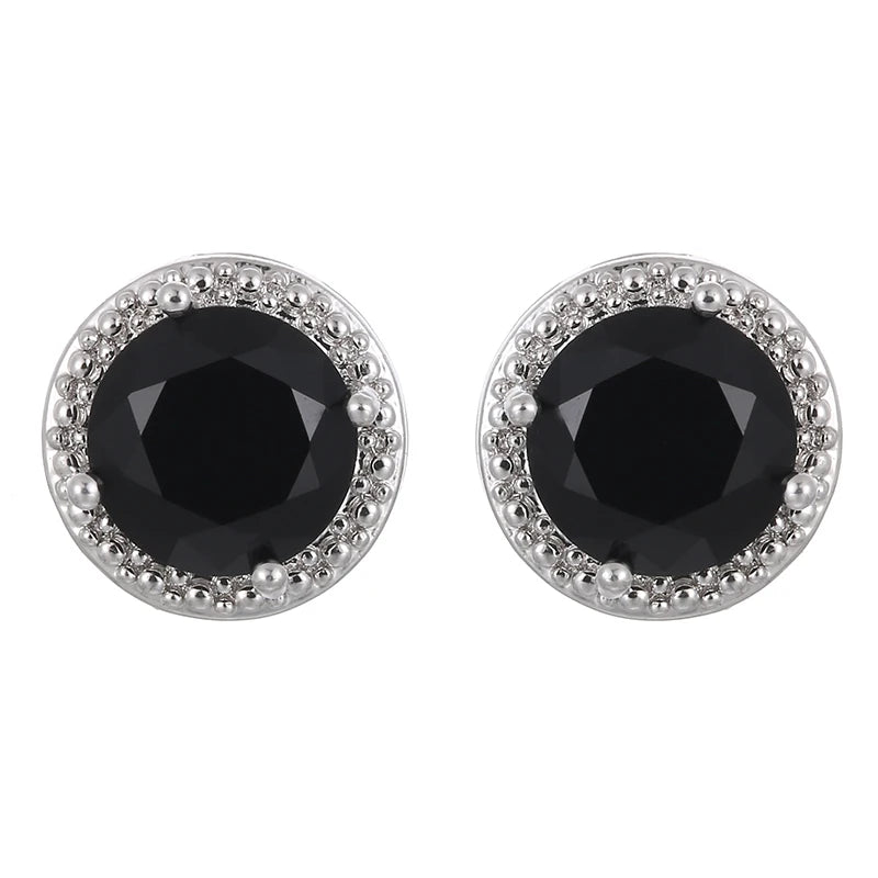 Jewelry Crown Women Classic Shining Zircon Small Stud Earrings Gold Color Ears Stud for Men Crystal Earrings WE132