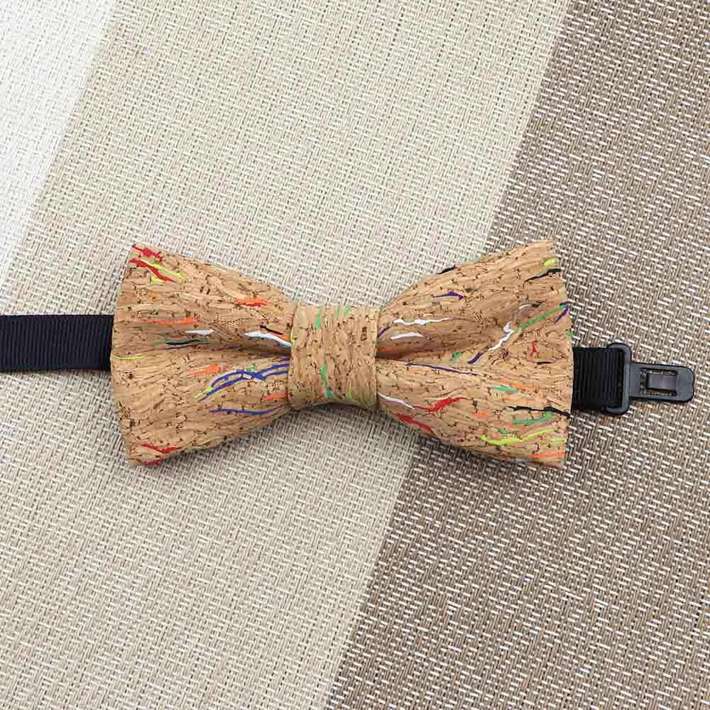 Fashion New Cork Wood Kids Bow Ties Novelty Handmade Fancy Bowtie Adjustable Butterfly Party School Children Accessories