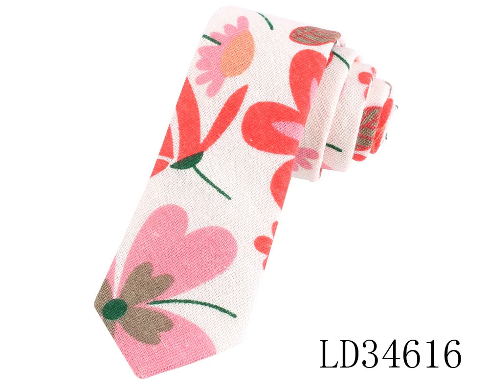 CartoonSkinny Tie for Men Women Narrow Neck Tie for Wedding Casual Cartoon Neckties Classic Suits Slim Cotton Linen Neck Ties
