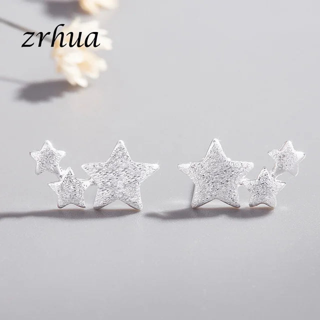 Newest 925 Sterling Silver Needle Women's Jewelry Cute Chic Stud Earrings for School Girls Kids Lady Birthday S925 Stamp