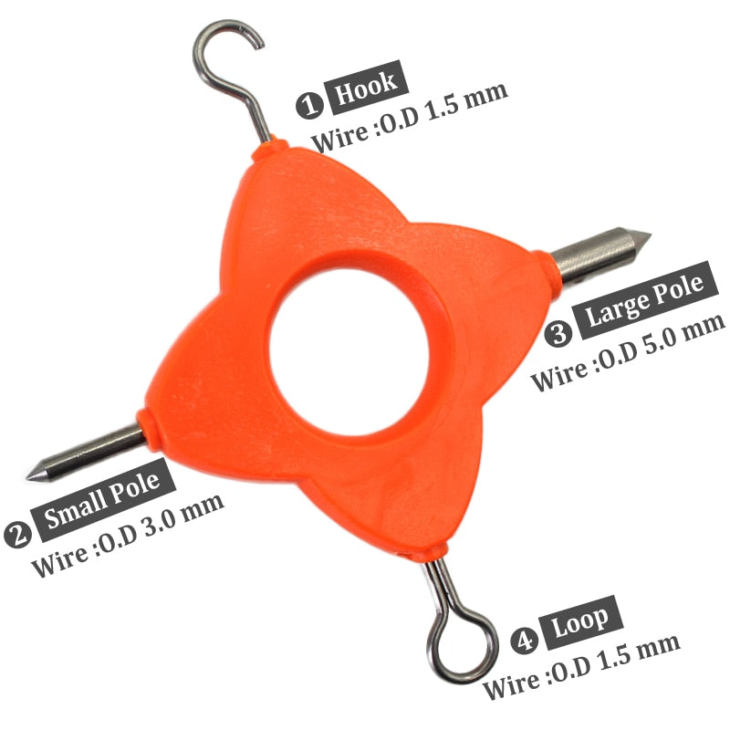 Carp Fishing Tools 4 in 1 Multi Puller Tool for Making and Knotting Knotless Knot Carp Rig Knot Puller Carp Fishing Handy Tackle