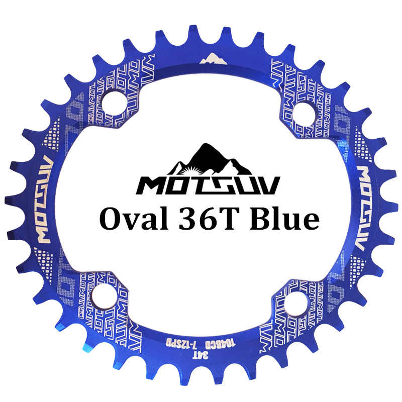 MOTSUV Bicycle Crank 104BCD 32t/34t/36t/38t Oval Chainring Narrow Wide MTB Bike Chainwheel Circle Crankset Plate Bicycle Parts