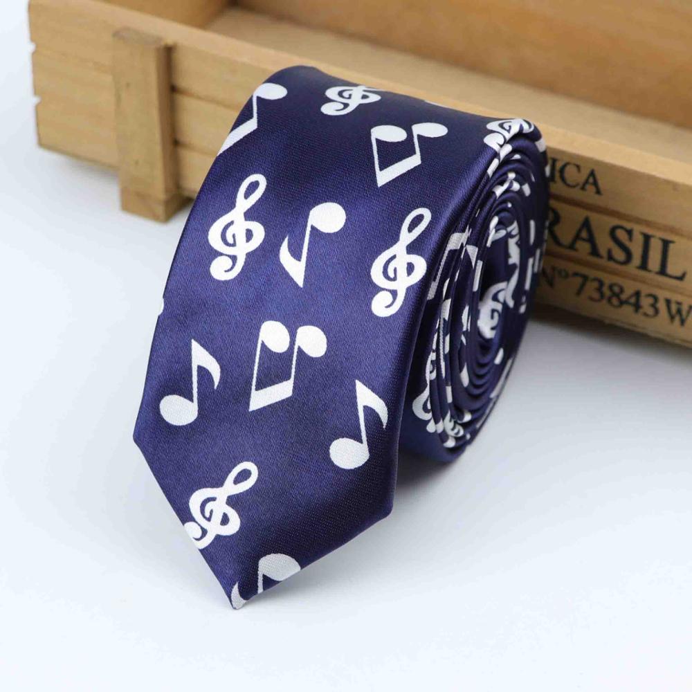 Men's Fashion Neckties Helloween Festival Christmas Tie Soft Designer Character Necktie Music Score Piano Guitar