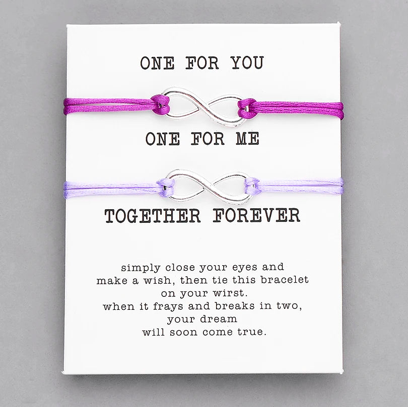 Pipitree 2pcs/Set Together Forever Love Infinity Bracelet for Lovers Red String Couple Bracelets Women Men's Wish Jewelry