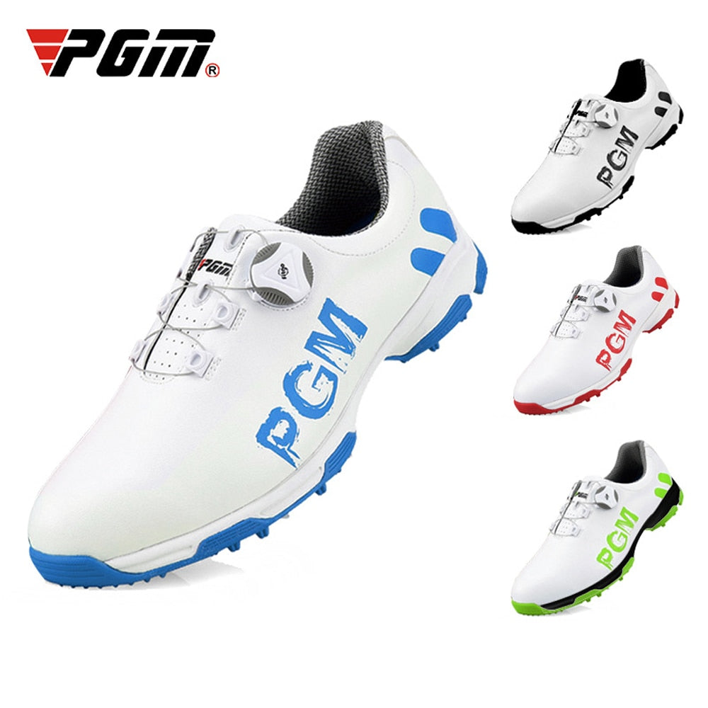 PGM Golf Shoes Men's Shoes Sports Waterproof Anti Slip for Golfer New Patented Rotate Buckle Shoelace Multi Colors Soft Shoe