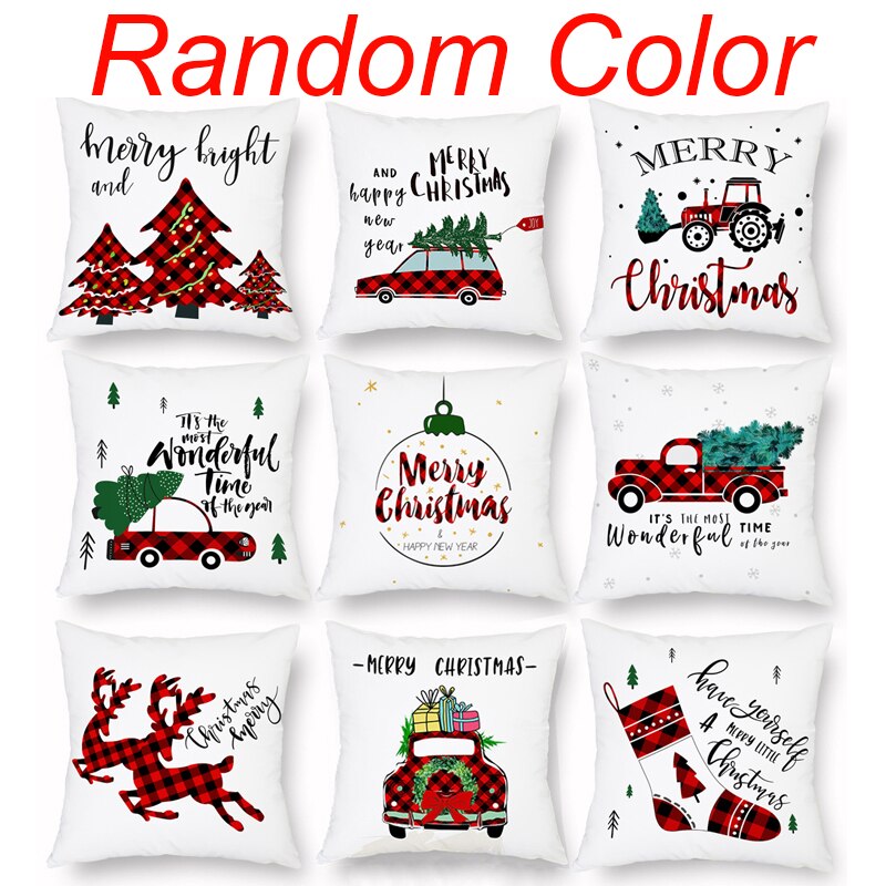 Christmas Cushion Cover Merry Christmas Decoration for Home Christmas Ornament Pillow Case Xmas Navidad New Year