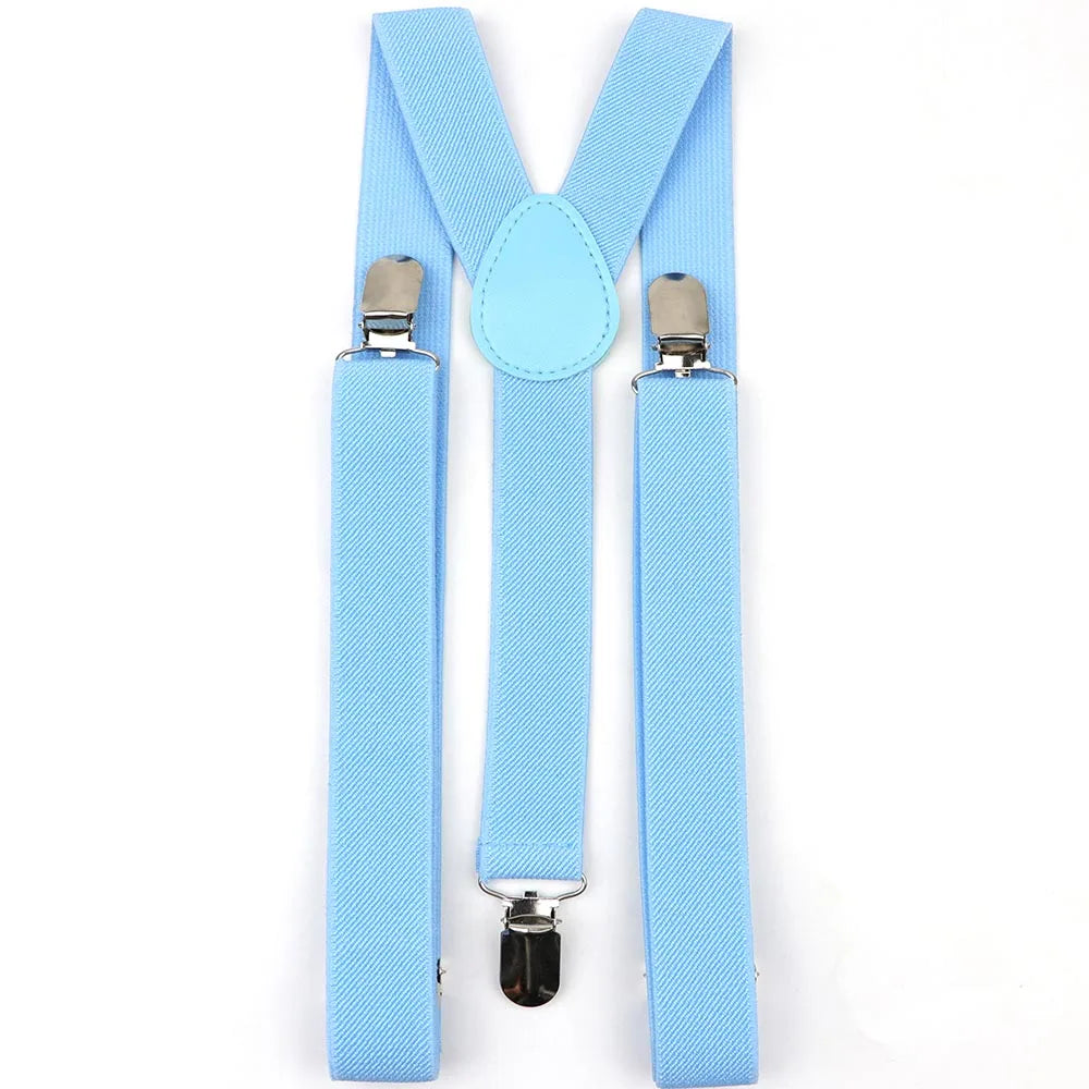 Solid Color Man's Belt Men Women Suspenders Polyester Y-Back Braces Adjustable Elastic