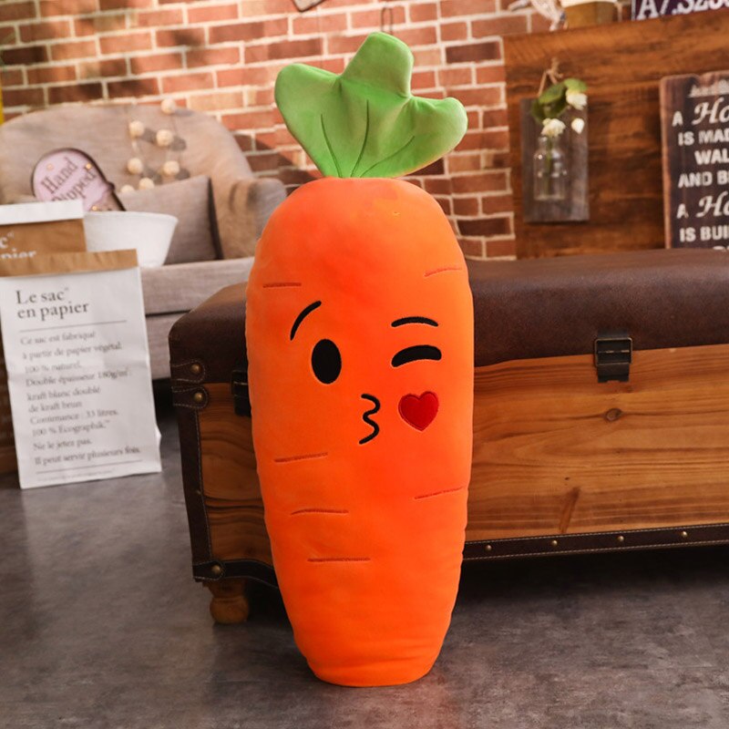 45/50/65/90cm Cartoon Smile Carrot Plush Toy Cute Simulation Vegetable Carrot Pillow Dolls Stuffed Soft Toys for Children