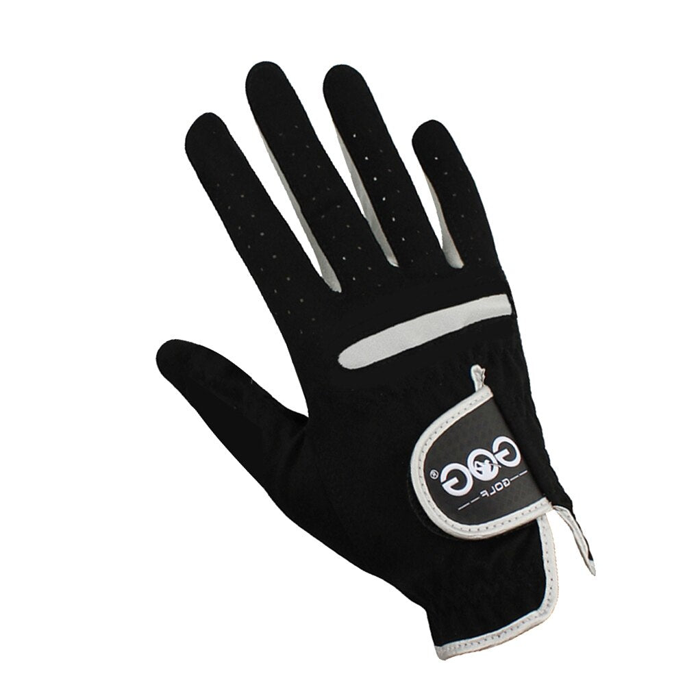 GOG Golf Gloves for Men Black Soft Fabric Breathable Outdoor Sports Golf Ball Gl