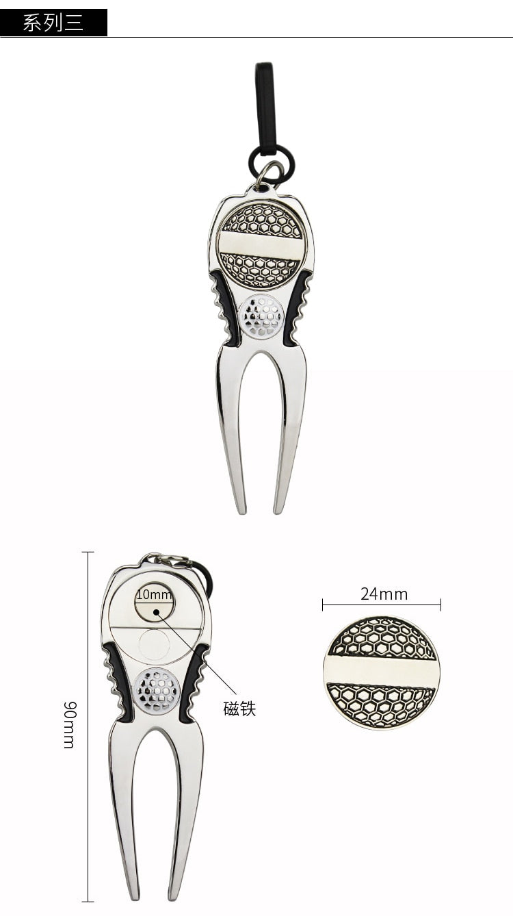 1Pc Steel Golf Divot Repair Tool Pitch Groove Cleaner Golf Pitchfork Putting Green Fork Golf Training Aids Drop Ship