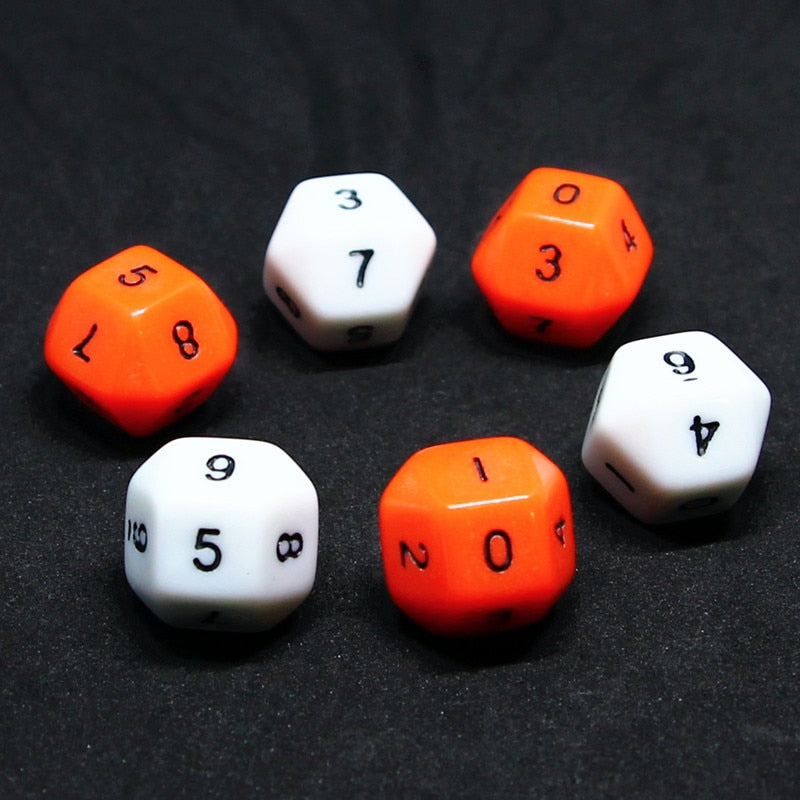 10 Pcs D10 Dice 0-9 Numbers for Funny Party Club Pub Board RPG Playing Game Math Teaching Accessory Early Education Toy 16.5mm