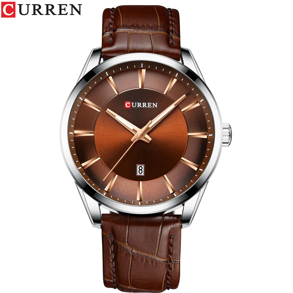 CURREN Quartz Watches for Men Leather Strap Male Wristwatches Top Luxury Brand Business Men's Clock 45 Mm Reloj Hombres