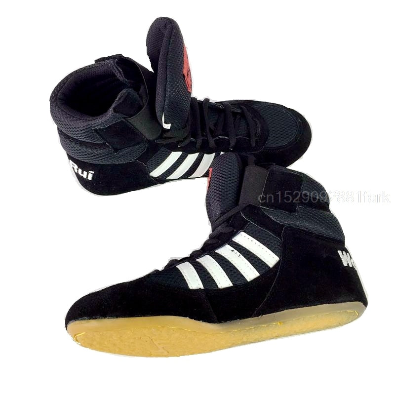Authentic Wrestling Shoes High Boxing Shoes Cow Muscle Outsole Breathable Wrestling Sneakers for Men and Women 35-46