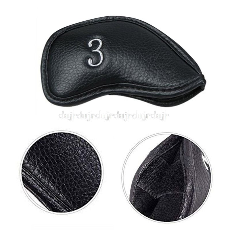 9/10/12Pcs Portable PU Golf Club Iron Head Covers Protector Golfs Head Cover Set D11 19 Dropship