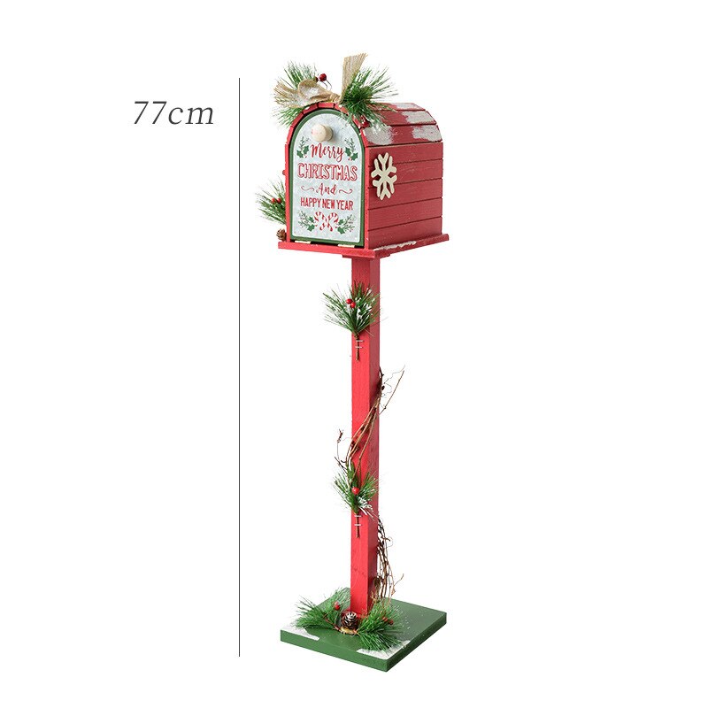 Christmas Decor Floor Letterbox Postbox Home Outdoor Wood Christmas Party Decora