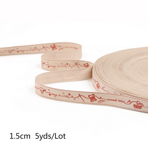 5yards Cartoon Printed Cotton Ribbons Hairbows Christmas Decoration for Home Gif