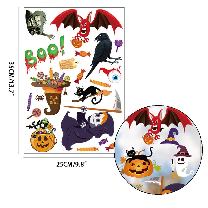 Halloween Decoration Horrible Bloody Handprint Stickers Halloween Window Wall Clings Floor Decals Stickers Halloween Party Props