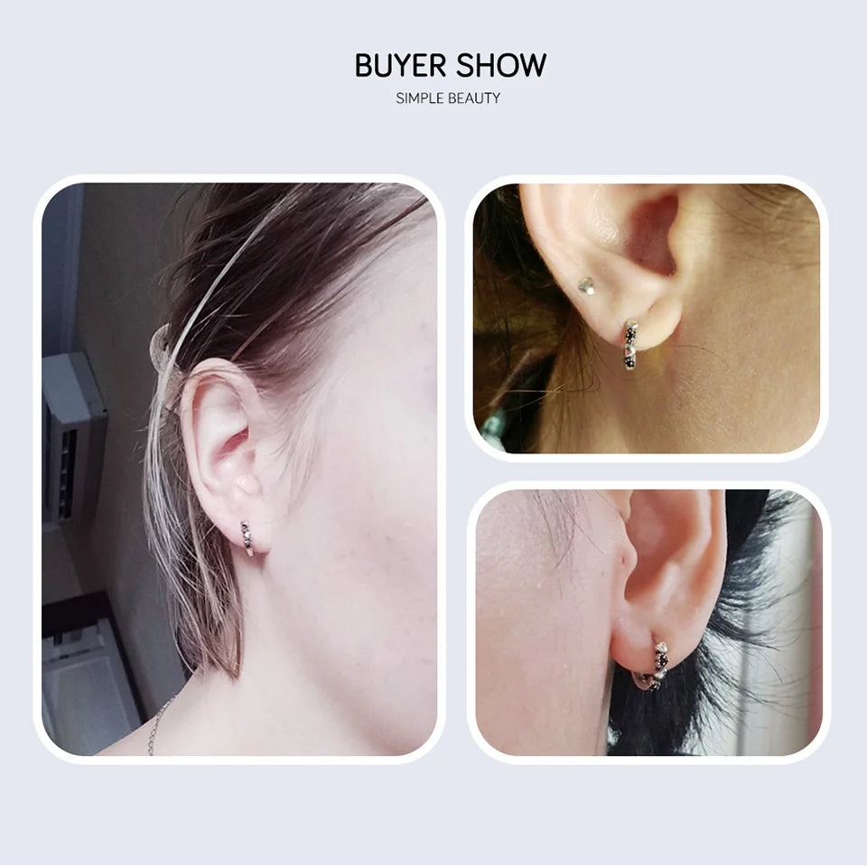 BAMOER 925 Sterling Silver Heart to Heart Hoop Earrings Silver for Women Sterling Silver Jewelry Valentine's Day